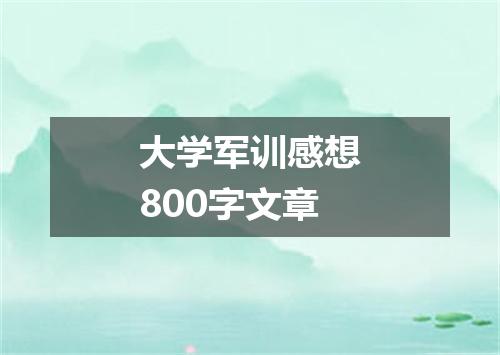 大学军训感想800字文章