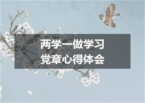 两学一做学习党章心得体会
