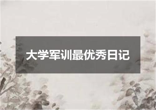 大学军训最优秀日记