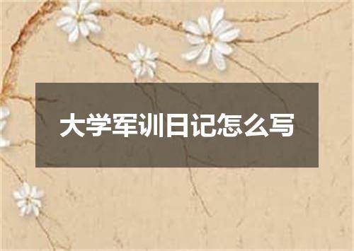 大学军训日记怎么写