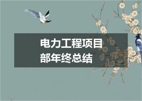 电力工程项目部年终总结