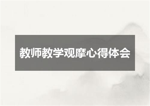 教师教学观摩心得体会