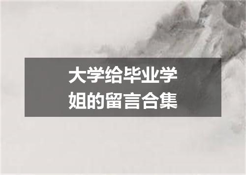 大学给毕业学姐的留言合集