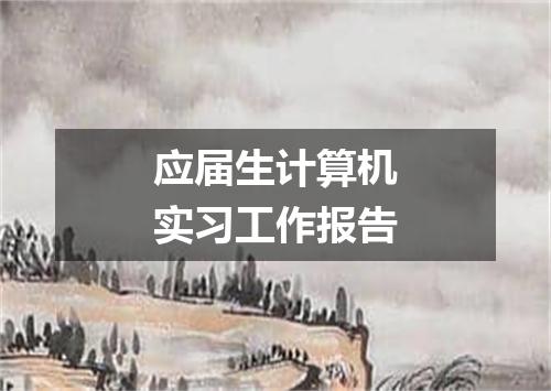 应届生计算机实习工作报告
