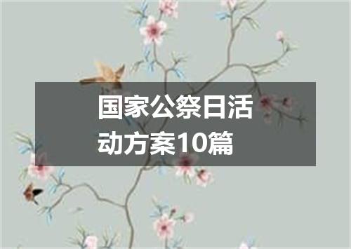 国家公祭日活动方案10篇
