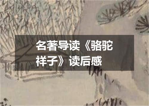 名著导读《骆驼祥子》读后感