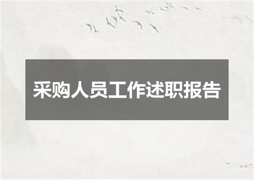 采购人员工作述职报告