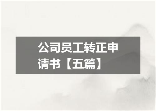 公司员工转正申请书【五篇】