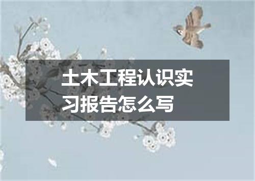 土木工程认识实习报告怎么写