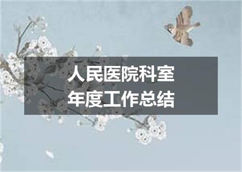 人民医院科室年度工作总结
