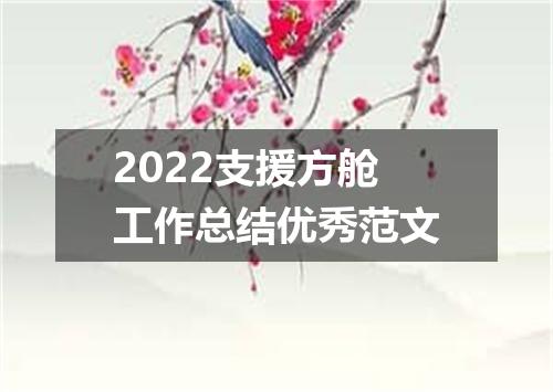 2022支援方舱工作总结优秀范文