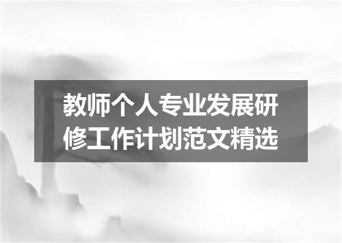 教师个人专业发展研修工作计划范文精选