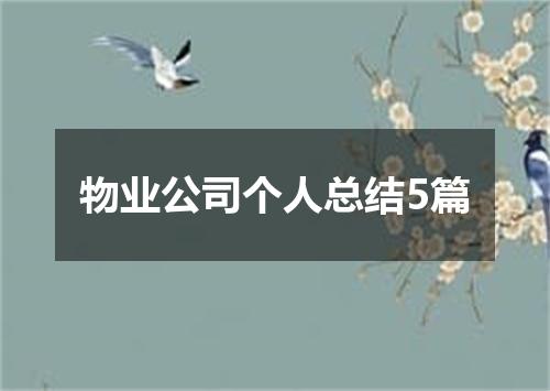 物业公司个人总结5篇