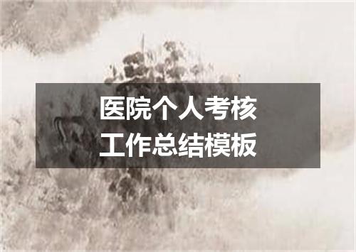 医院个人考核工作总结模板
