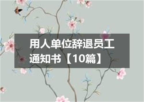 用人单位辞退员工通知书【10篇】