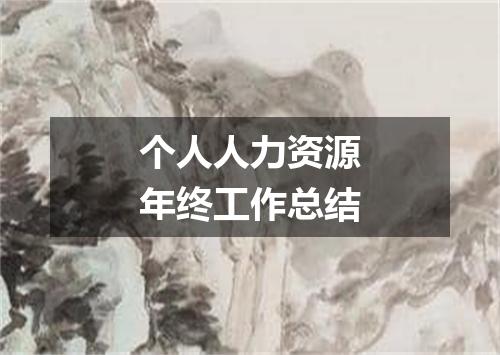 个人人力资源年终工作总结
