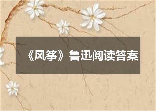 《风筝》鲁迅阅读答案