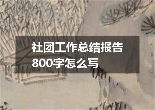 社团工作总结报告800字怎么写