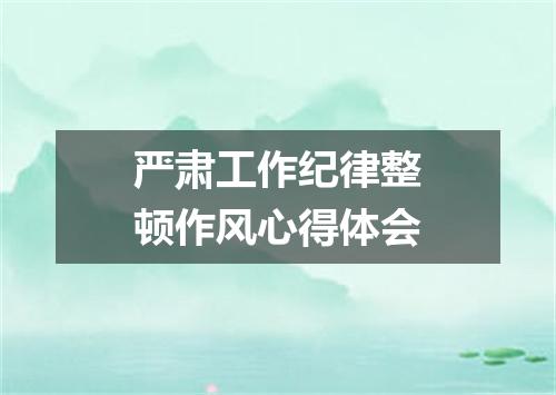 严肃工作纪律整顿作风心得体会