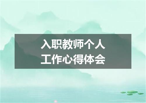 入职教师个人工作心得体会