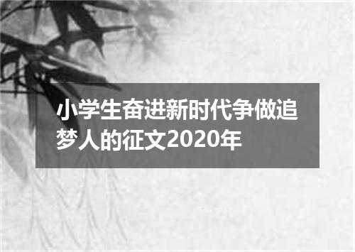 小学生奋进新时代争做追梦人的征文2020年