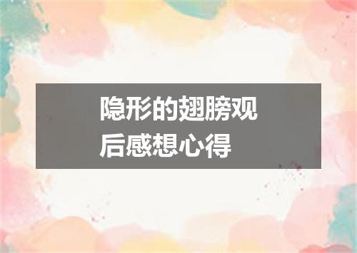 隐形的翅膀观后感想心得