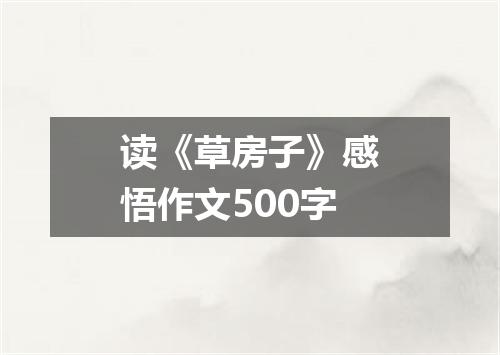 读《草房子》感悟作文500字