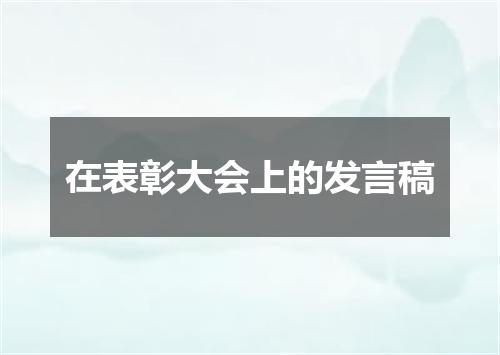 在表彰大会上的发言稿