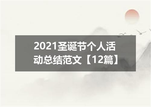 2021圣诞节个人活动总结范文【12篇】