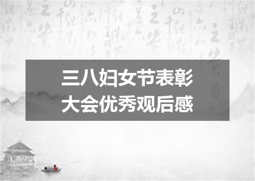 三八妇女节表彰大会优秀观后感