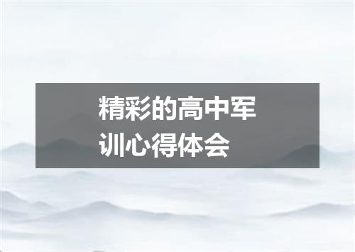 精彩的高中军训心得体会