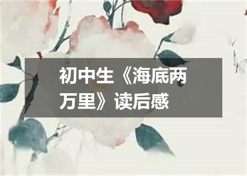 初中生《海底两万里》读后感