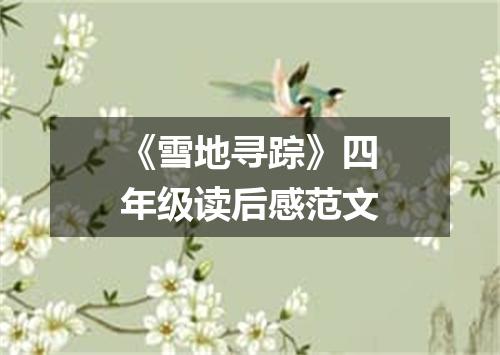 《雪地寻踪》四年级读后感范文