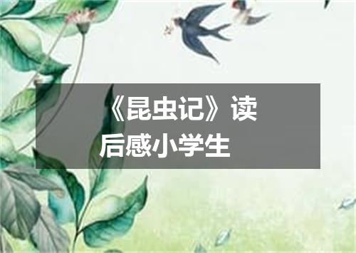 《昆虫记》读后感小学生