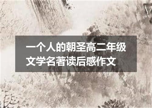 一个人的朝圣高二年级文学名著读后感作文