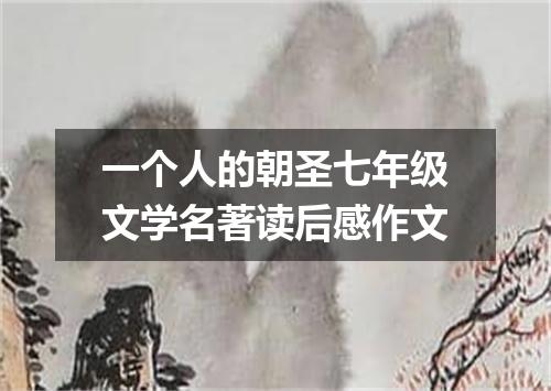 一个人的朝圣七年级文学名著读后感作文