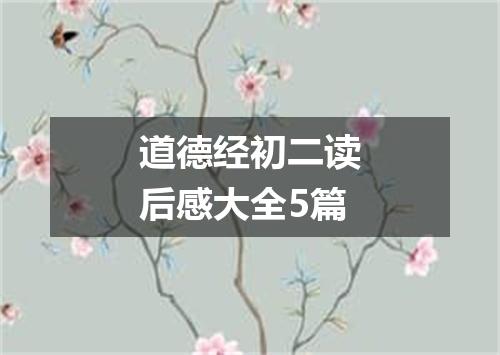 道德经初二读后感大全5篇