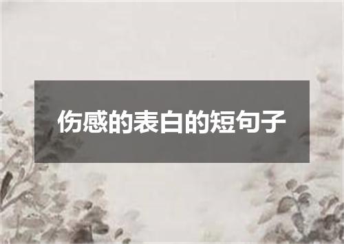 伤感的表白的短句子