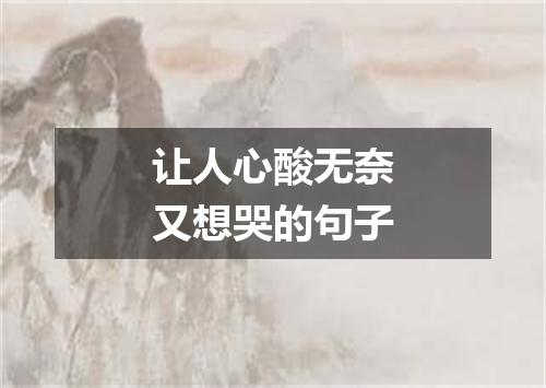 让人心酸无奈又想哭的句子