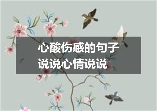 心酸伤感的句子说说心情说说