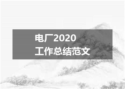 电厂2020工作总结范文