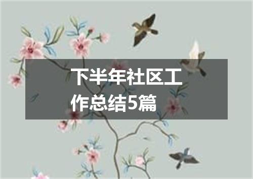 下半年社区工作总结5篇