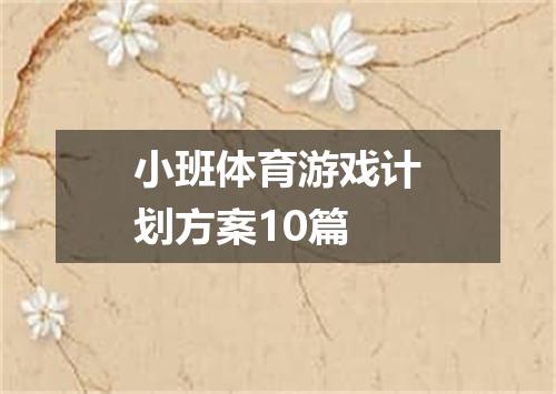 小班体育游戏计划方案10篇