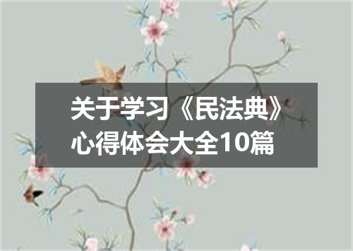 关于学习《民法典》心得体会大全10篇