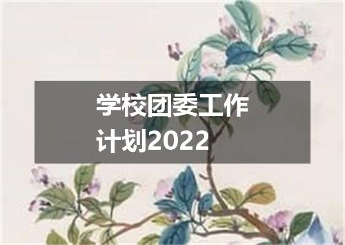 学校团委工作计划2022
