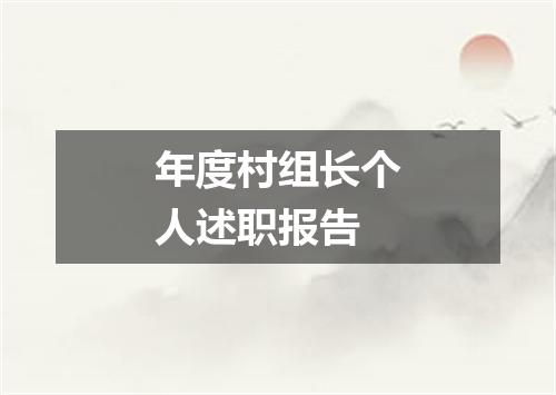 年度村组长个人述职报告