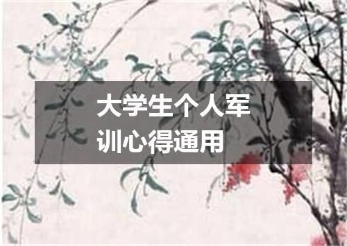 大学生个人军训心得通用