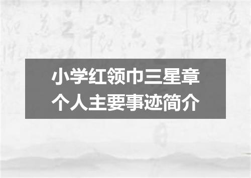 小学红领巾三星章个人主要事迹简介
