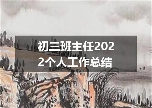初三班主任2022个人工作总结