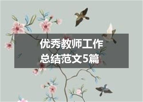 优秀教师工作总结范文5篇